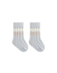 Striped Cable Knit Baby Socks – Various Colours