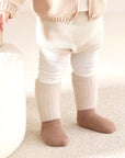 Two-Tone Winter Knit Baby Socks – Warm Colour Block Cotton Socks