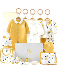 Leafy Love Baby Gift Set – cotton bodysuit, socks, and gloves