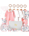 Leafy Love Baby Gift Set – cotton bodysuit, socks, and gloves