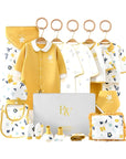 Leafy Love Baby Gift Set – cotton bodysuit, socks, and gloves