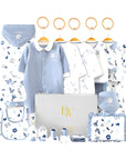 Leafy Love Baby Gift Set – cotton bodysuit, socks, and gloves