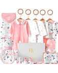 Leafy Love Baby Gift Set – cotton bodysuit, socks, and gloves