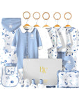 Leafy Love Baby Gift Set – cotton bodysuit, socks, and gloves