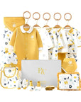 Leafy Love Baby Gift Set – cotton bodysuit, socks, and gloves