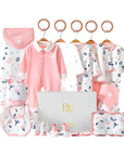 Leafy Love Baby Gift Set – cotton bodysuit, socks, and gloves