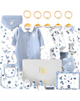 Leafy Love Baby Gift Set – cotton bodysuit, socks, and gloves