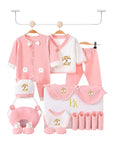 Tiger baby gift set with bodysuit, socks, and mittens