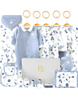 Leafy Love Baby Gift Set – cotton bodysuit, socks, and gloves