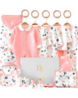 Leafy Love Baby Gift Set – cotton bodysuit, socks, and gloves