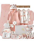 Newborn gift set with baby clothes and floral socks