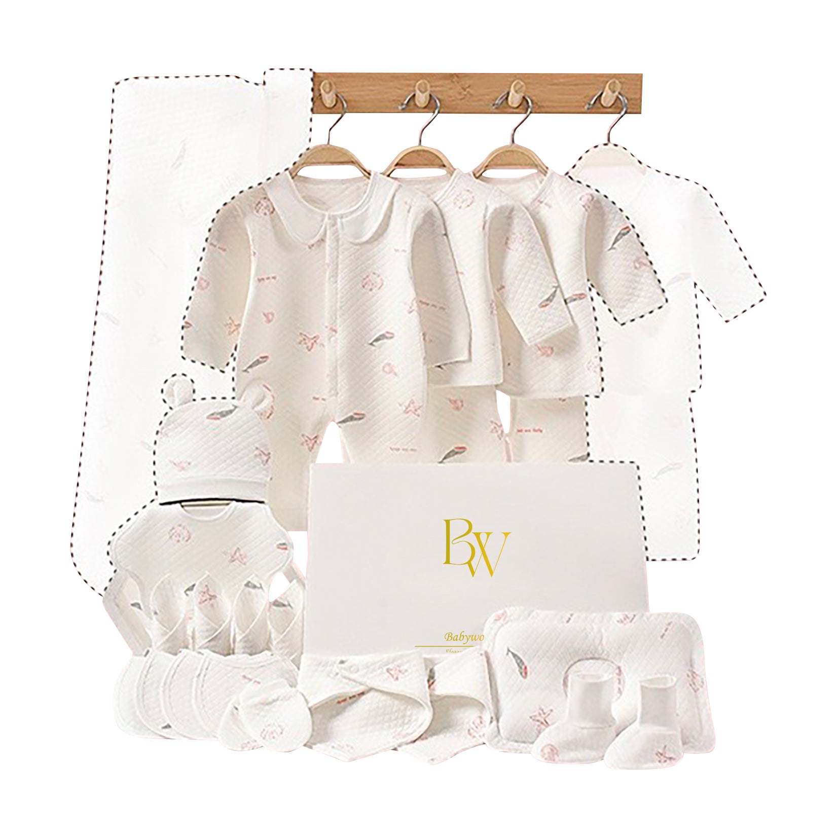 Newborn gift set with baby clothes and socks