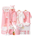 Rabbit baby gift set with baby clothes and cotton bibs