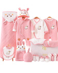 Rabbit baby gift set with baby clothes and cotton bibs