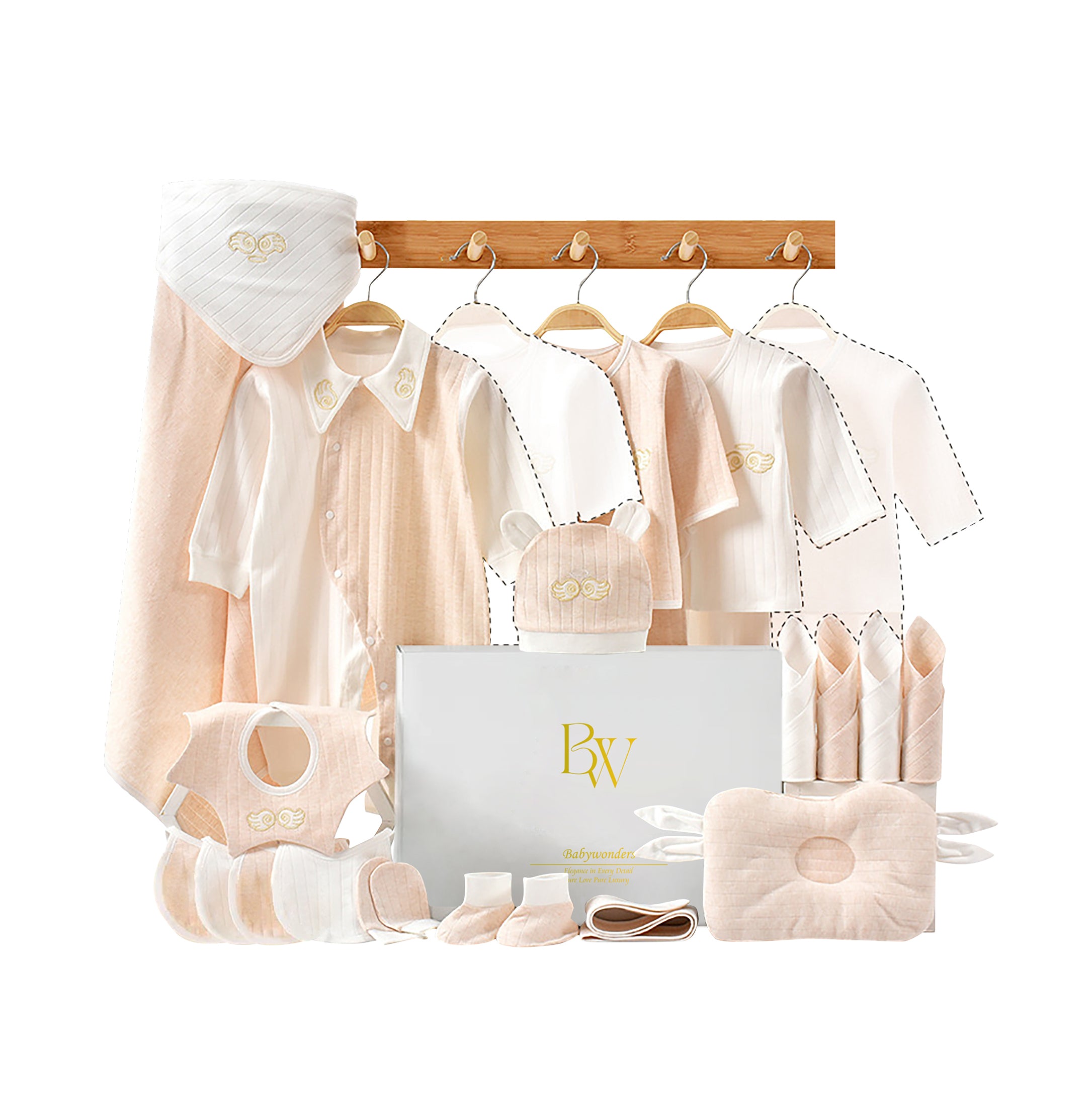 Little Angel baby gift set with socks, gloves, and outfits