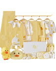 Sunny Duckling baby gift set with soft cotton baby clothes