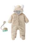 Newborn Hooded Pramsuit - Khaki