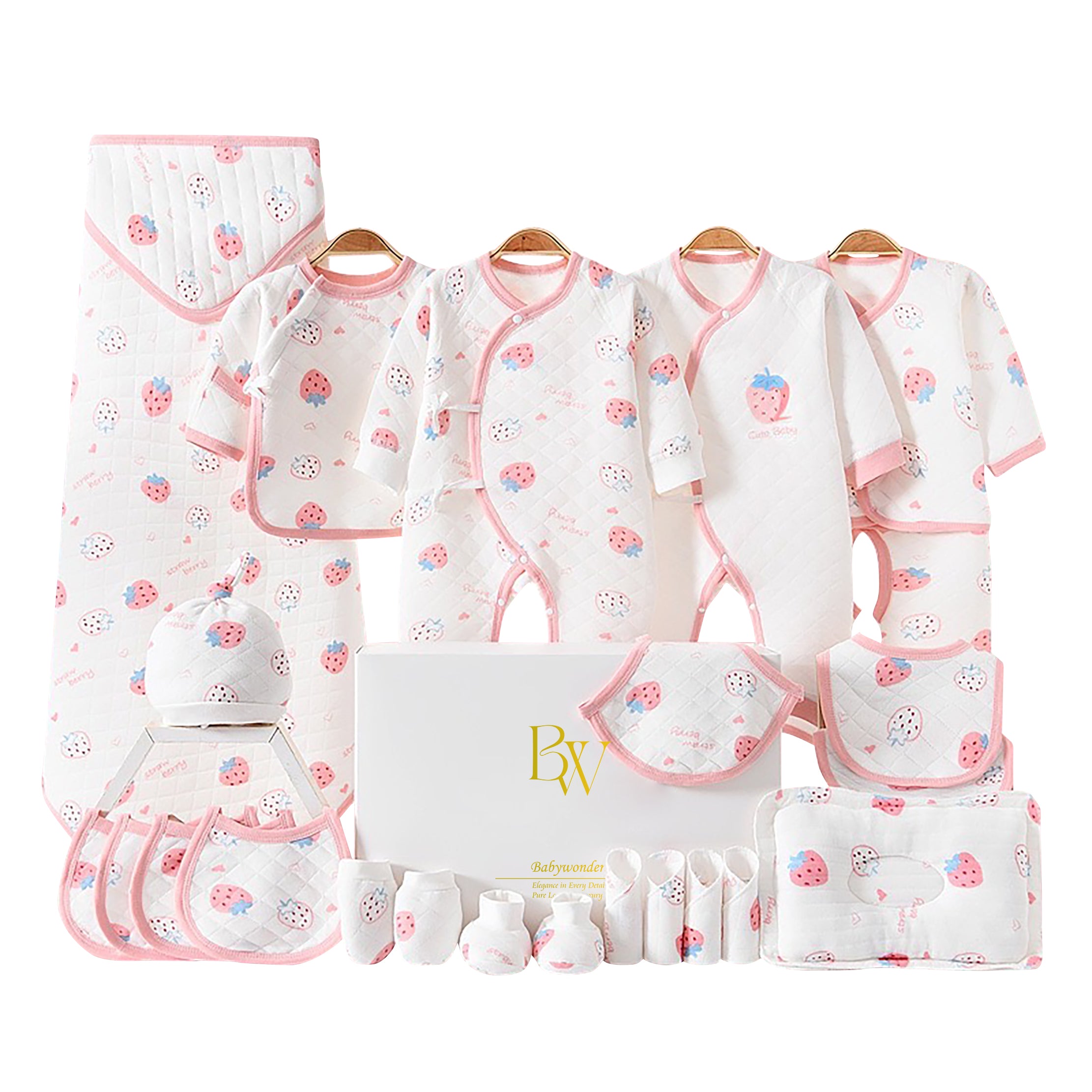 Strawberry baby girl gift set for naming ceremony and baby shower
