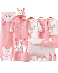 Rabbit baby gift set with baby clothes and cotton bibs