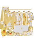 Sunny Duckling baby gift set with soft cotton baby clothes