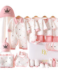 Angel Crown baby gift set with baby clothes and shower items