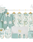Bear & Fish Bone baby gift set with clothes and wrap