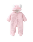 Newborn Hooded Pramsuit -Pink