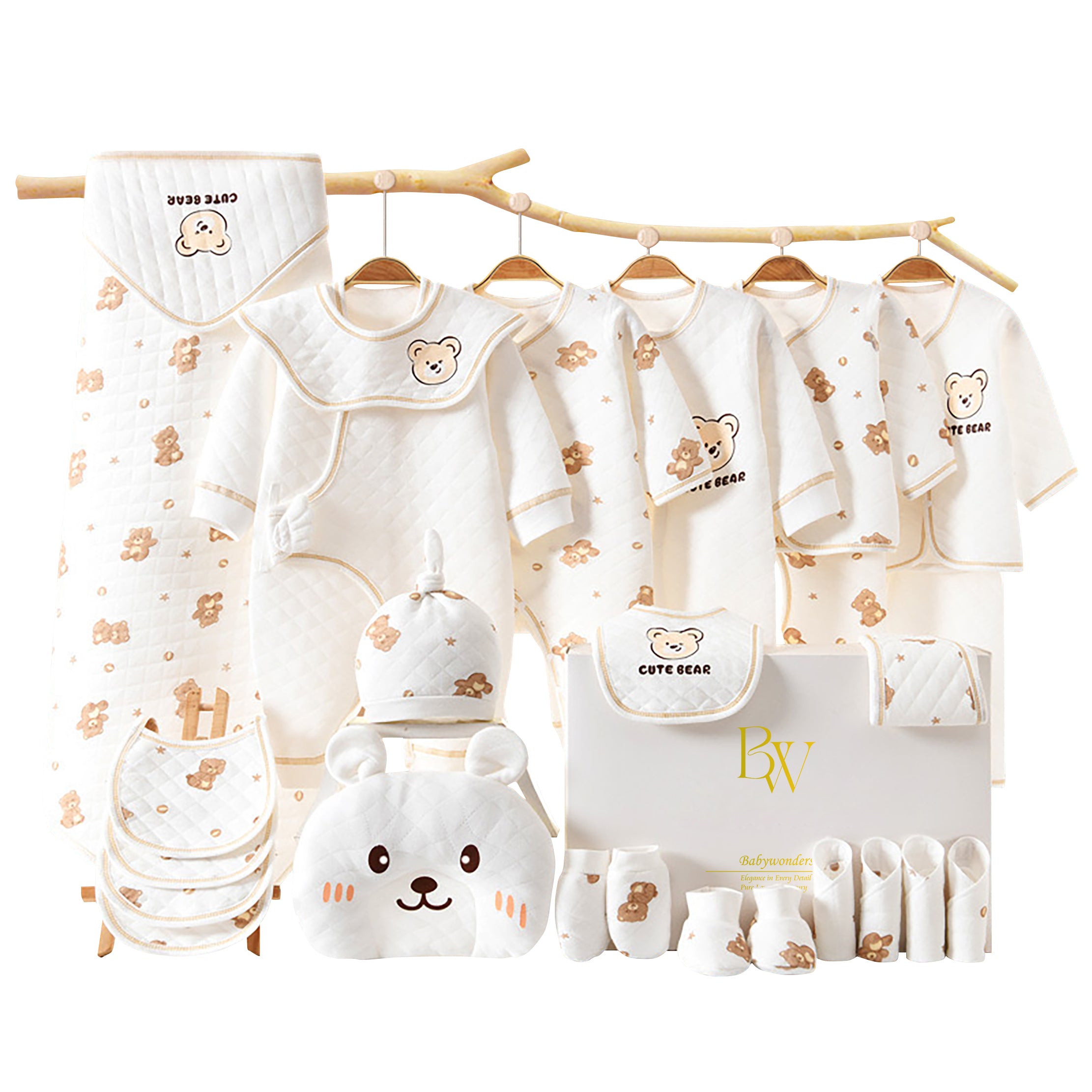Welcome baby gift set with socks and cotton clothing