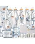 baby shower gift set with newborn clothes and bear design
