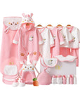 Rabbit baby gift set with baby clothes and cotton bibs