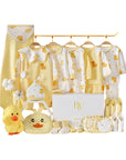Sunny Duckling baby gift set with soft cotton baby clothes