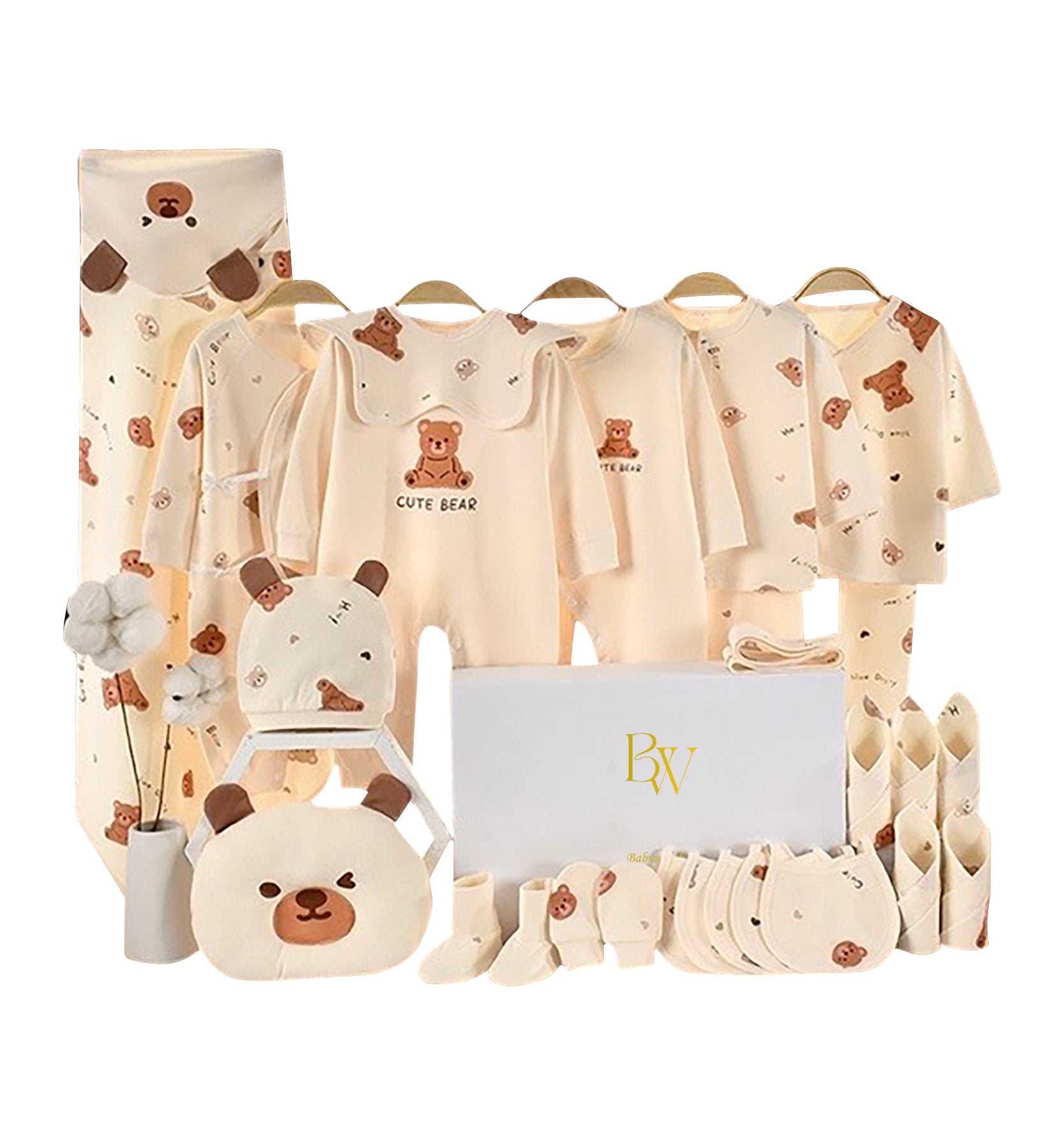Baby gift set with clothes, socks, gloves for newborn