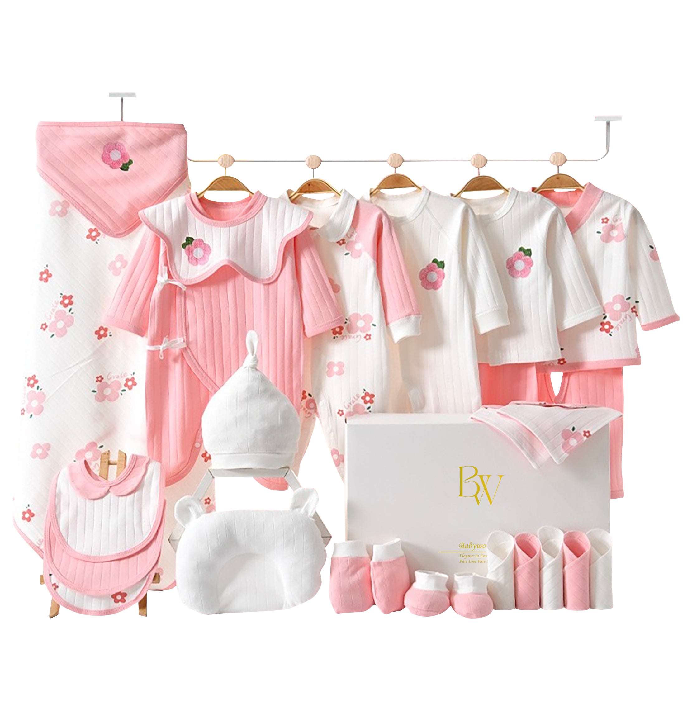 Pink Sunflower Baby Gift Set for Baby Showers and First Birthdays