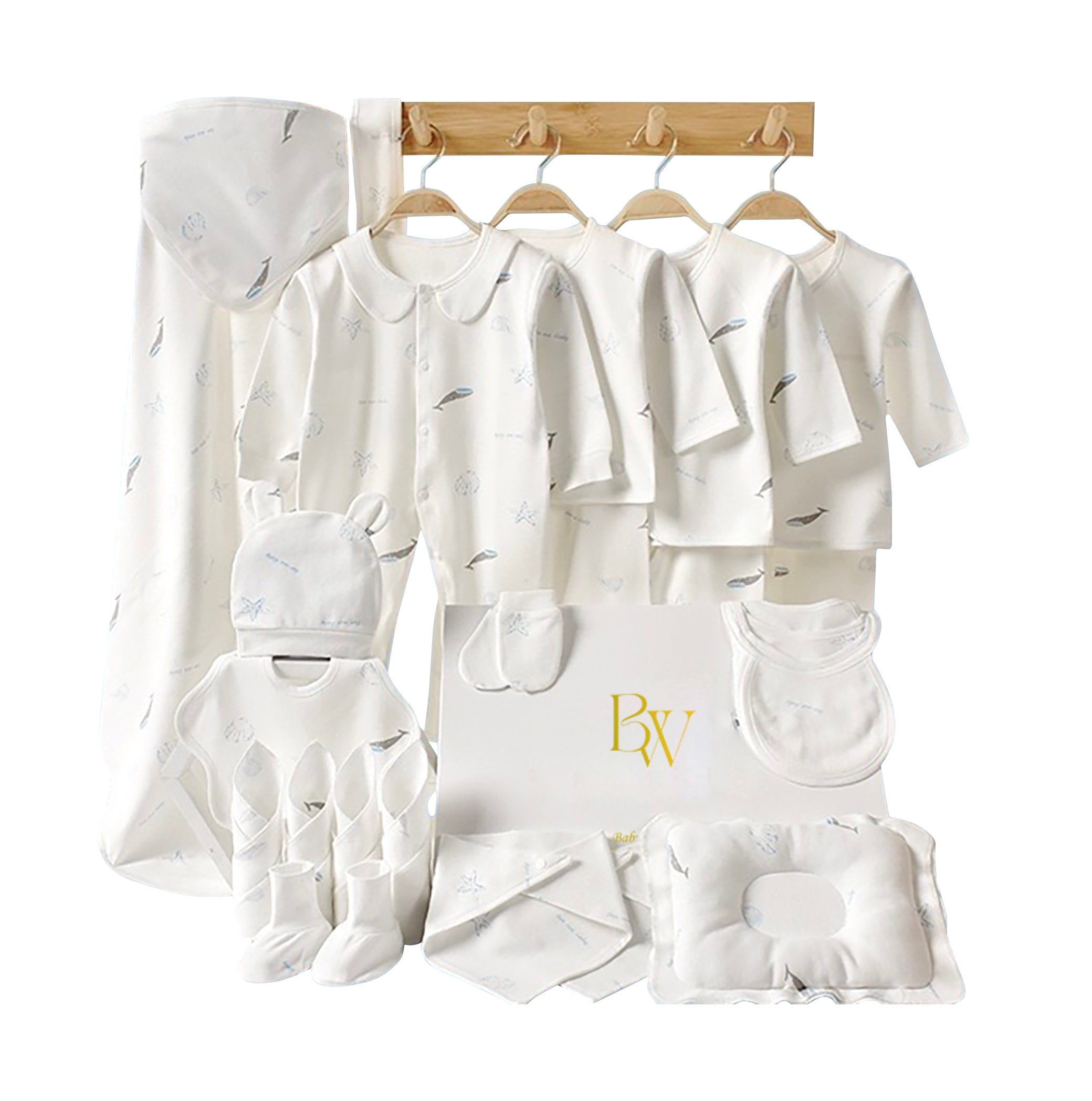 Newborn gift set with baby clothes and socks