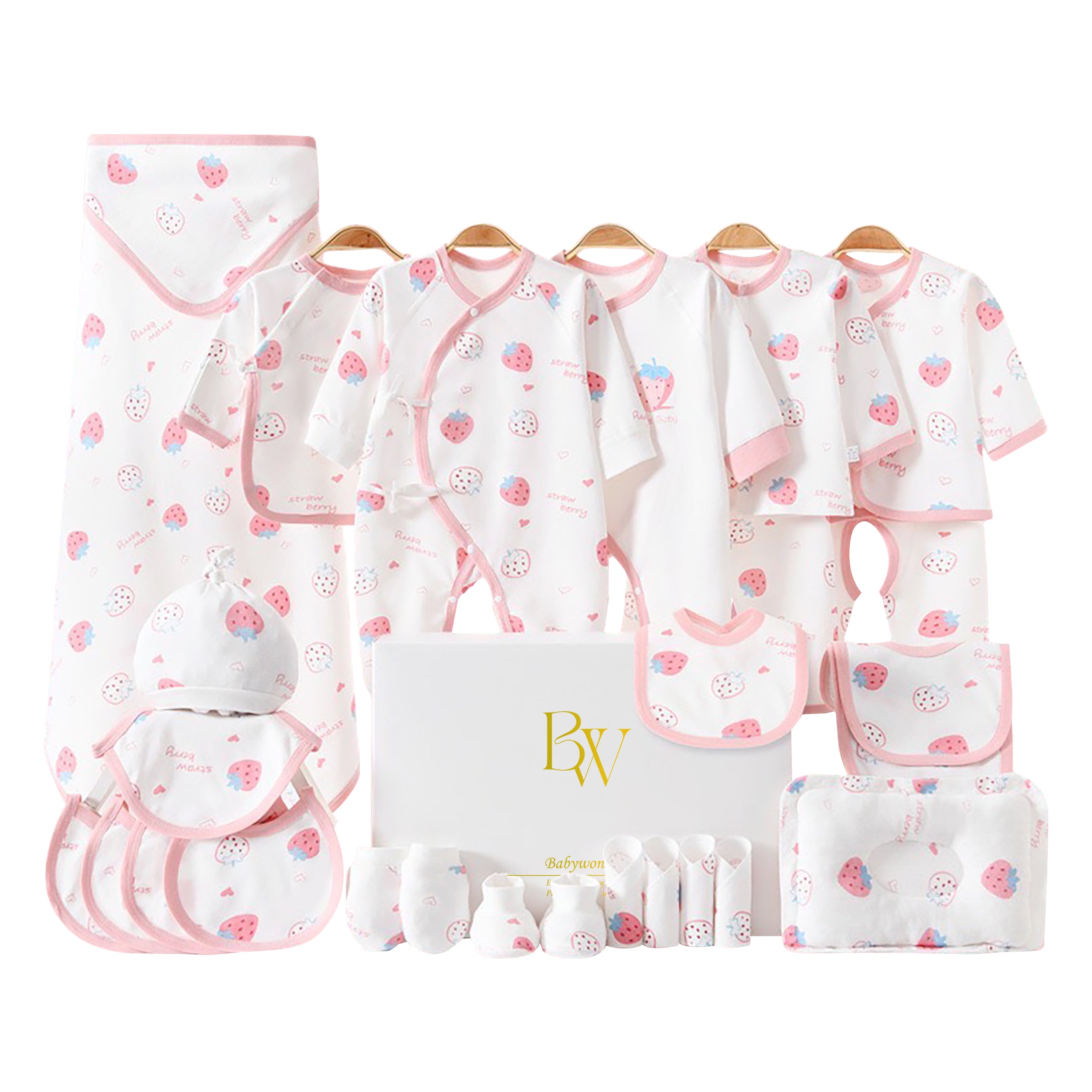Strawberry baby girl gift set for naming ceremony and baby shower