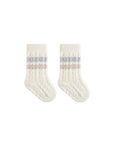Striped Cable Knit Baby Socks – Various Colours