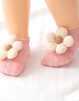 Knitted Flower Anti-Slip Baby Socks – Soft Cotton Grip Booties