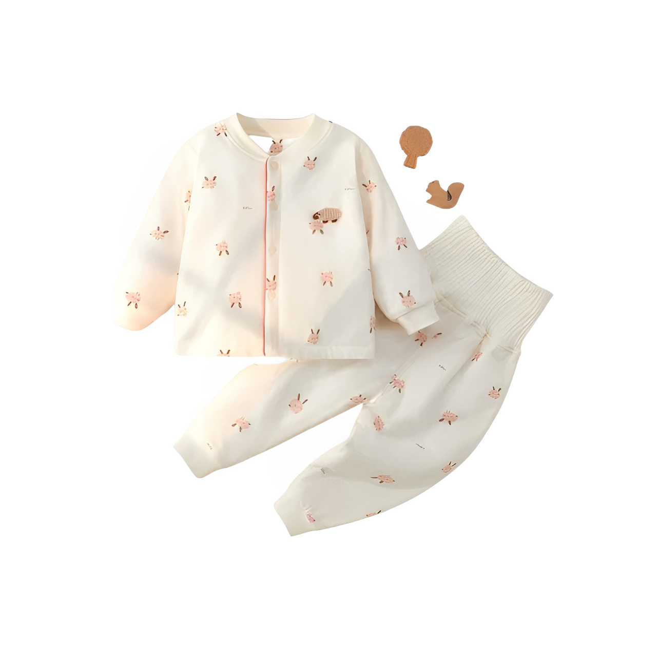 MinimalJoy Baby Jacket & Pants Set-Pink