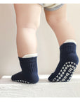 3-Pack Anti-Slip Ribbed Baby Socks – Cotton Grip Socks for Baby & Toddler