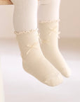 5-Pack Lace Edge Cotton Socks – Neutral Mix – Baby & Toddler