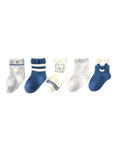 5-pack navy and grey bear baby socks – soft cotton everyday socks for babies