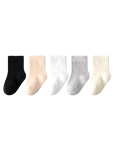 5-pack ribbed cotton baby socks in neutral mix – soft breathable socks for babies and toddlers