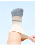 6-Pack Colour-Tip Anti-Slip Baby Socks – Cotton Grip Socks for Baby & Toddler