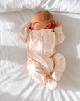 Pink Bow Embroidered Baby Sleeper