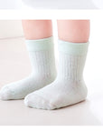 6-Pack Pastel Cable Knit Anti-Slip Baby Socks – Soft Cotton Grip Socks
