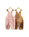 Sherpa Fleece Overalls -Khaki