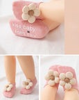 Knitted Flower Anti-Slip Baby Socks – Soft Cotton Grip Booties