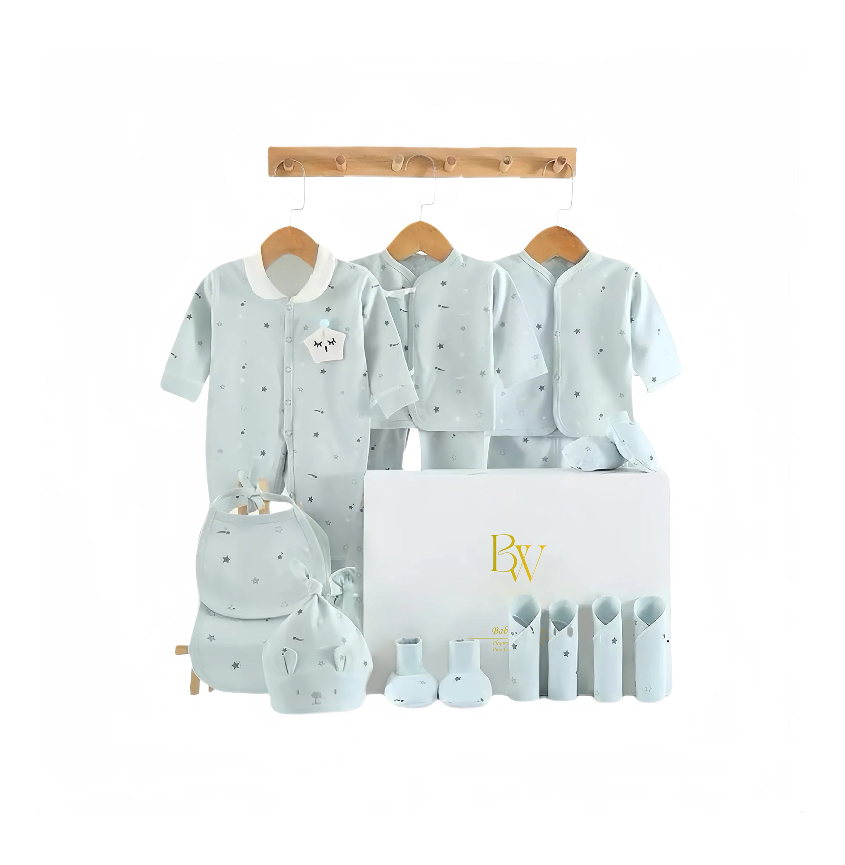 Sweet Slumber baby gift set with newborn clothes and towel