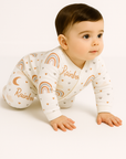 Little Rainbow Baby Stripe Ribbed Jumpsuit