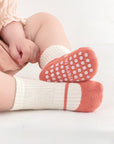 6-Pack Colour-Tip Anti-Slip Baby Socks – Cotton Grip Socks for Baby & Toddler
